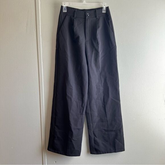 Madden NYC Black Wide Leg Trouser Pants Office Work - Small - Picture 7 of 7